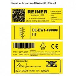 Reiner 1025 per marcar sobre tot tipus de materials amb una mida de marcada de 85 x 25 mm